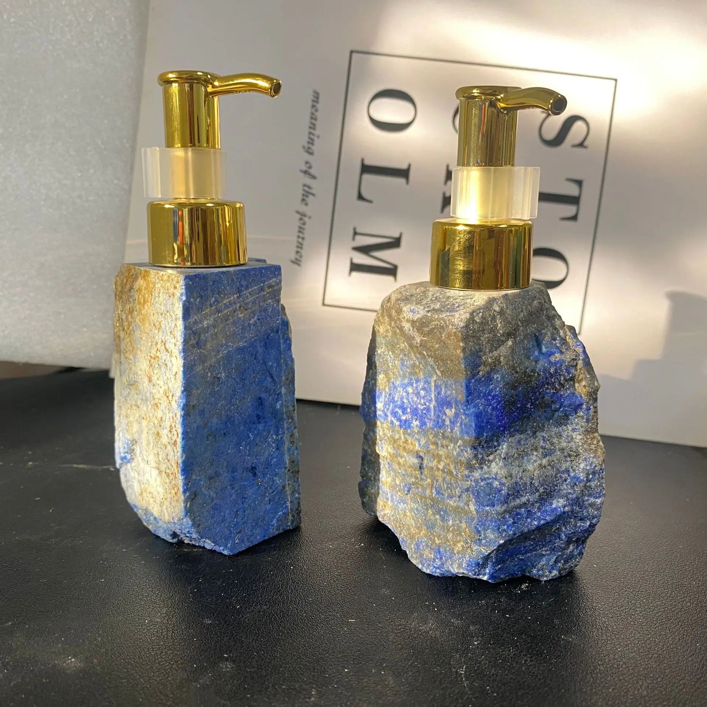 1 PCS Natural Pink Crystal Stone Press Bottle Dispenser 30ml Liquid Dispenser Shower Gel Wash Light Luxury Bathroom Accessory