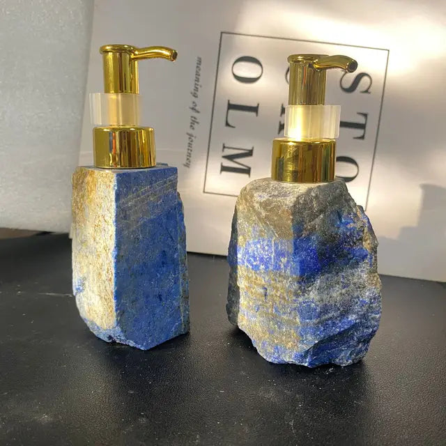 1 PCS Natural Pink Crystal Stone Press Bottle Dispenser 30ml Liquid Dispenser Shower Gel Wash Light Luxury Bathroom Accessory